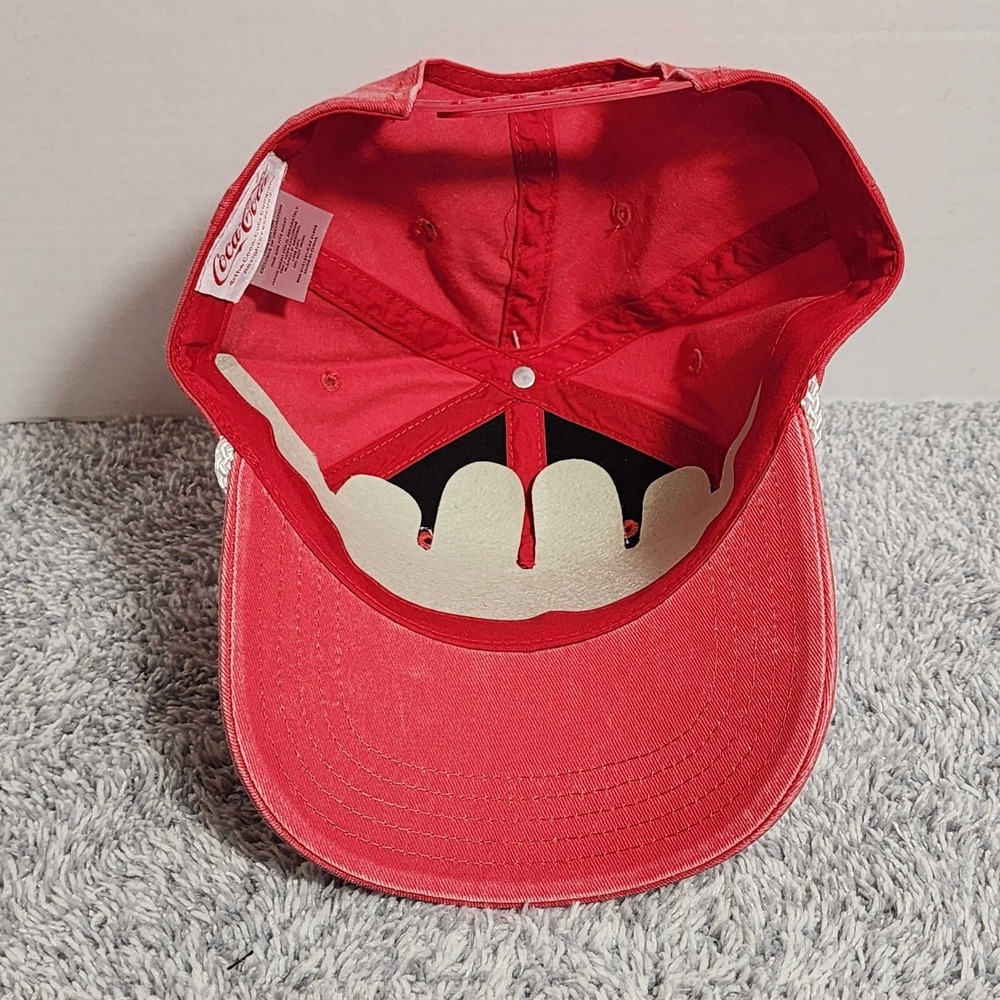 Coca Cola Classic Script Logo Red Snapback Rope Cap Hat Coke Adjustable NWT - Picture 6 of 10